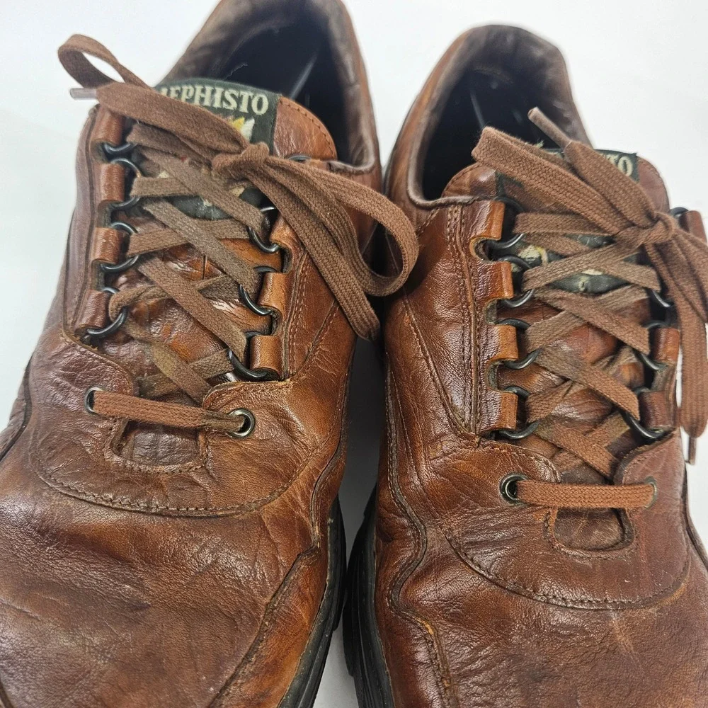 Mephisto Dribbler Runoff Air Mens Leather‎ Lace Up Casual Walking Shoes Brown 10